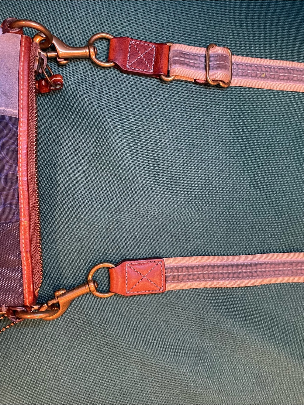 Coach Patchwork Crossbody in Blue, Black, Tan and silver - Picture 10 of 12
